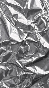 银色褶皱铝箔纹理图