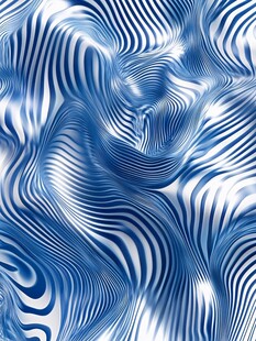 蓝白波纹抽象动感图案