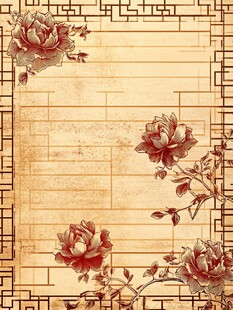 中式复古牡丹花纹背景图