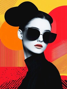 时尚墨镜女郎的潮流风采