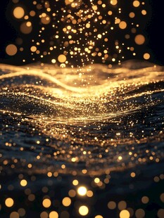 金色梦幻粒子光影背景图