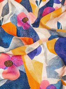 多彩花卉图案时尚布料