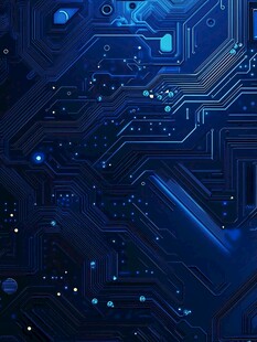 科技感蓝色电路板背景图