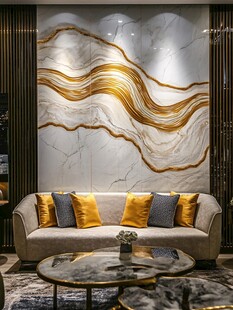 奢华大理石客厅沙发背景墙