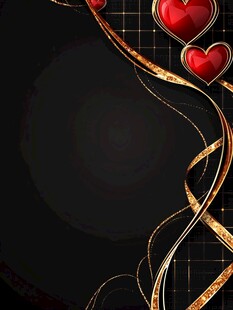 黑金爱心装饰背景图