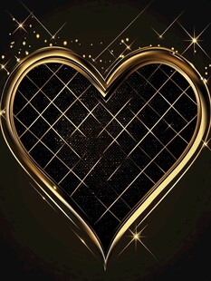金色心形边框闪耀背景