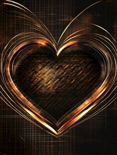 金色心形图案背景纹理