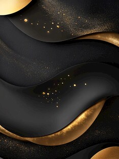 黑金波浪质感抽象背景图