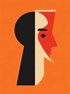 抽象人脸图案创意插画