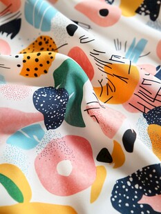 多彩几何图案印花布料