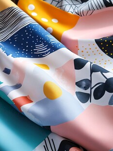 多彩几何图案创意布料