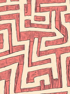 手绘迷宫图案设计元素