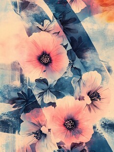 梦幻花卉水彩风艺术图案