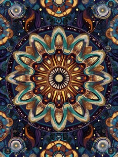 精美绚丽的曼陀罗花纹图案