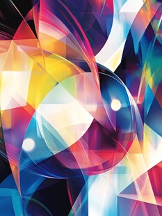 炫彩几何抽象动感背景图