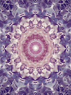 梦幻紫色曼陀罗花纹图案