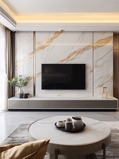 现代轻奢风客厅电视背景墙