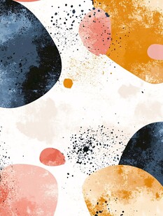 抽象多彩泼墨几何图案