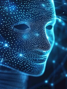 科技感人脸的数字艺术图像
