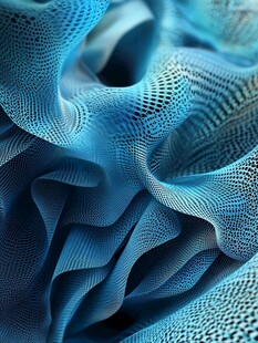 蓝色褶皱网状织物纹理