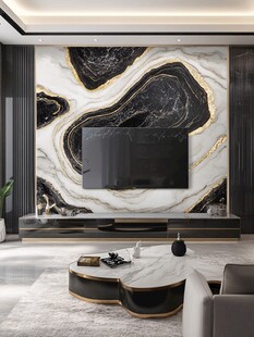 现代奢华大理石纹电视背景墙