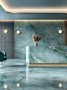 轻奢风大理石前台接待区