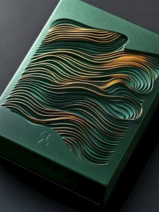 绿色立体波纹装饰盒