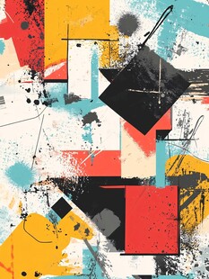 抽象几何泼墨艺术背景图