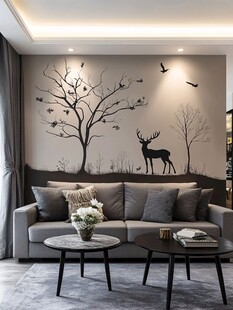 北欧风客厅墙饰沙发组合