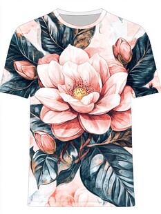 花卉印花短袖T恤
