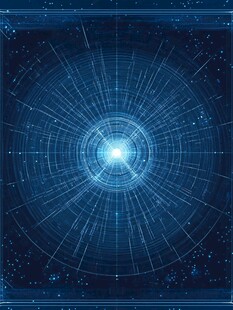 科技感蓝色雷达扫描背景图