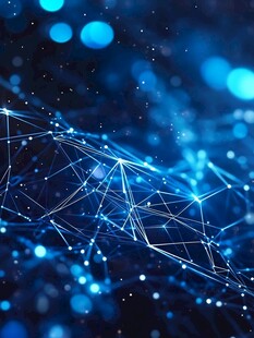 科技感蓝色网络连接背景图