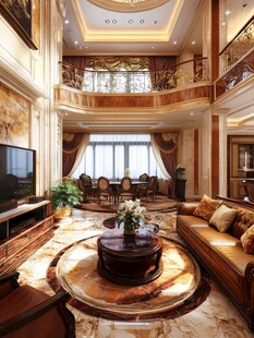 奢华大气的双层客厅空间