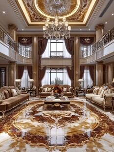 奢华欧式双层客厅室内设计