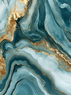 蓝金大理石纹理艺术图案