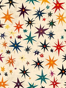 多彩星星图案背景纹理
