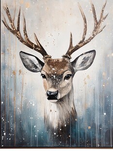 麋鹿头像艺术画