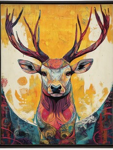 梦幻彩鹿的艺术肖像