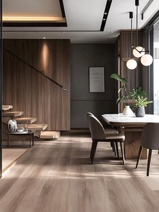 现代简约风餐厅与楼梯一角