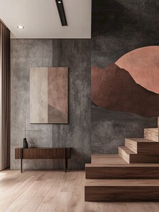 工业风楼梯旁的艺术空间