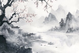 水墨山水间的诗意景致