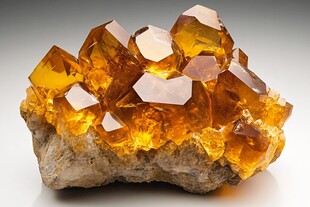 橙黄晶莹矿物晶体奇石