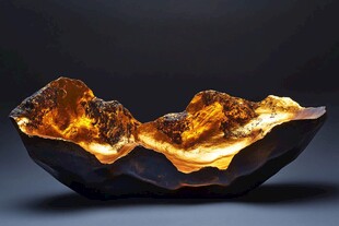 琥珀质感山峦造型艺术摆件