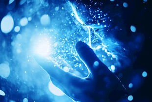 梦幻蓝光手影科技感画面