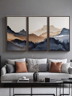 新中式山水挂画客厅装饰