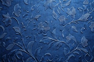 蓝色花卉纹理布料