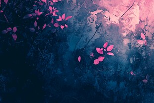 梦幻粉紫调的植物光影世界