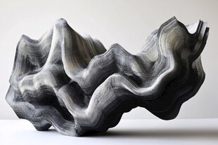 抽象波浪形雕塑艺术作品