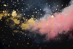 梦幻金粉烟雾艺术背景图