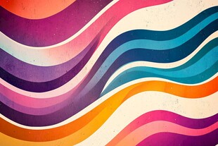 多彩波浪抽象背景图案